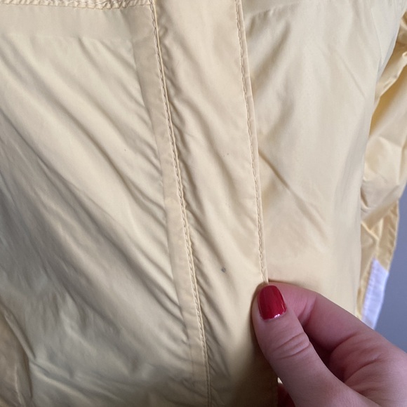 Columbia Omni-Tech Small Waterproof Hooded Yellow & White Zip Up Jacket Coat - Picture 6 of 16